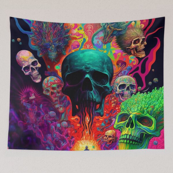Item preview, psychedelic skulls 2 designed and sold by Daramacus.