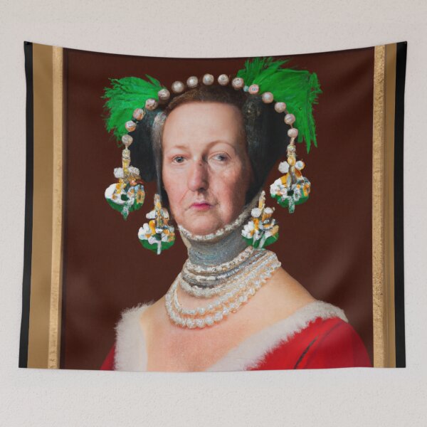 Item preview, Ai Holiday Altered Art Portraits Painting, Ai Christmas Art by Ai designed and sold by RadRococo.