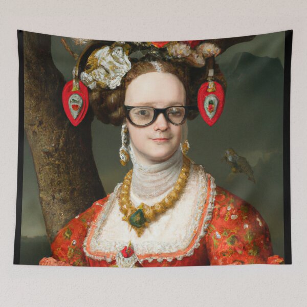 Item preview, Ai Holiday Altered Art Portraits Painting, Ai Christmas Art by Ai designed and sold by RadRococo.