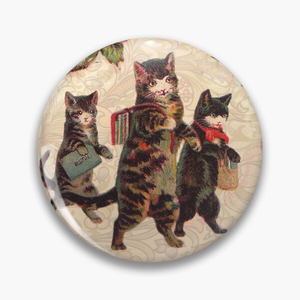 Item preview, Kitty Vintage Cat Antique Kitten floral  designed and sold by antiqueart.