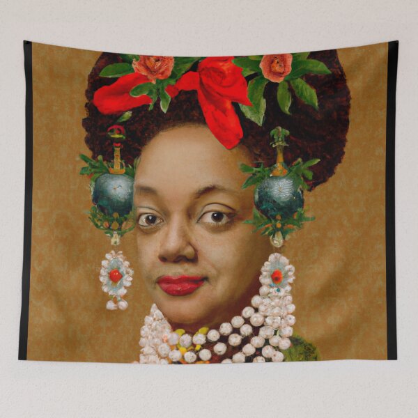 Item preview, Ai Holiday Altered Art Portraits Painting, Ai Christmas Art by Ai designed and sold by RadRococo.