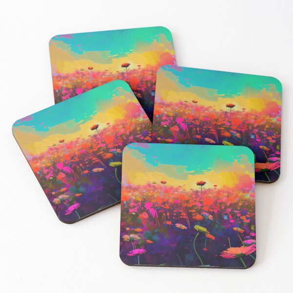 Item preview, Abstract Splatter Colorful Flower Filled Landscape Digital Painting designed and sold by CodeAndColors.