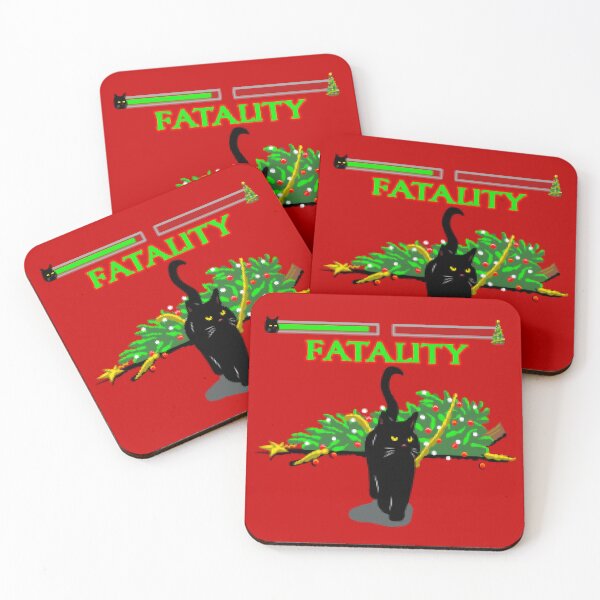 Item preview, Christmas Tree Cat Kombat designed and sold by dwarmuth.