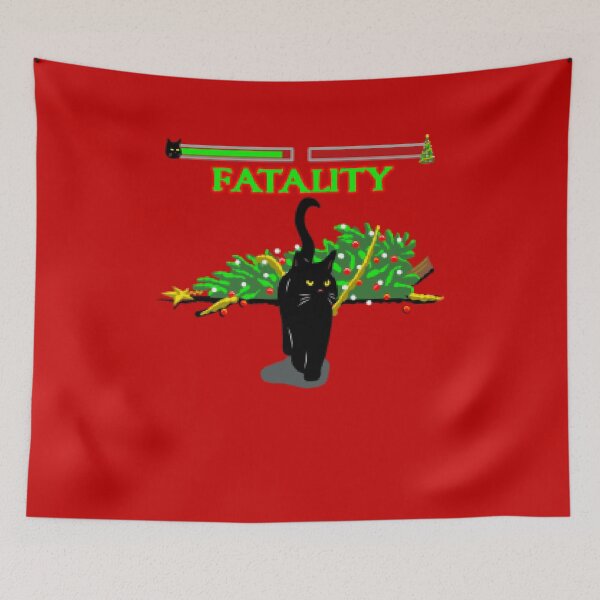 Item preview, Christmas Tree Cat Kombat designed and sold by dwarmuth.