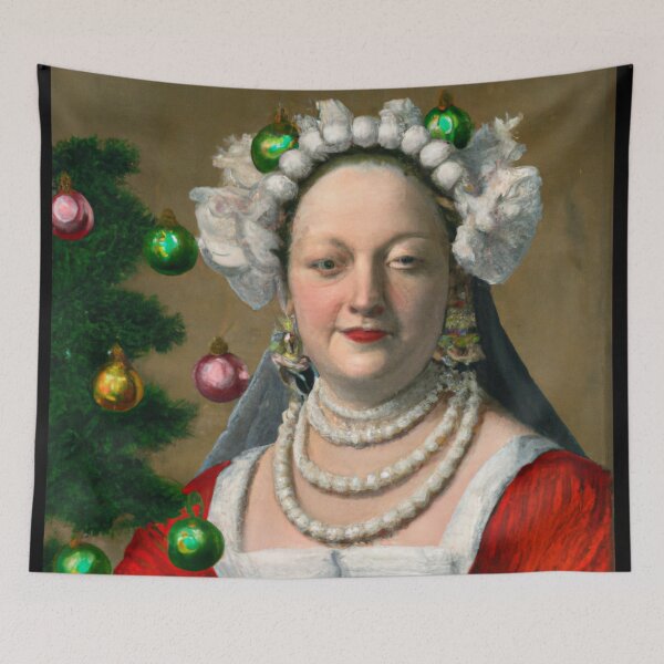 Item preview, Ai Holiday Altered Art Portraits Painting, Ai Christmas Art by Ai designed and sold by RadRococo.