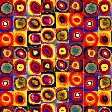 Artwork thumbnail, Kandinsky Modern Squares Circles Colorful by antiqueart