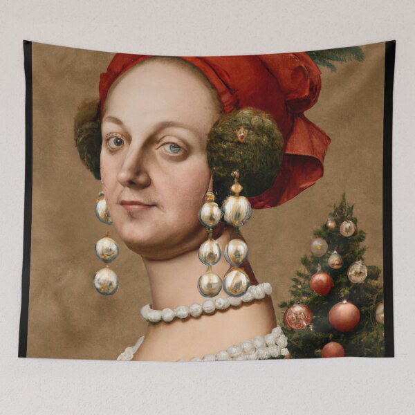 Item preview, Ai Holiday Altered Art Portraits Painting, Ai Christmas Art by Ai designed and sold by RadRococo.