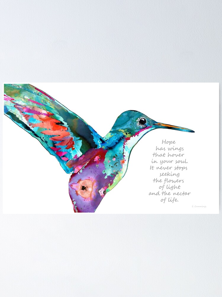 Hope Has Wings Hummingbird Art by Sharon Cummings | Poster