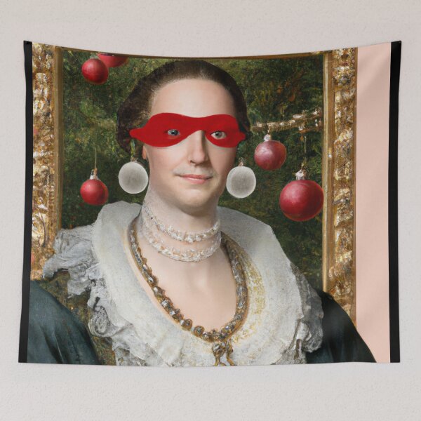 Item preview, Ai Holiday Altered Art Portraits Painting, Ai Christmas Art by Ai designed and sold by RadRococo.