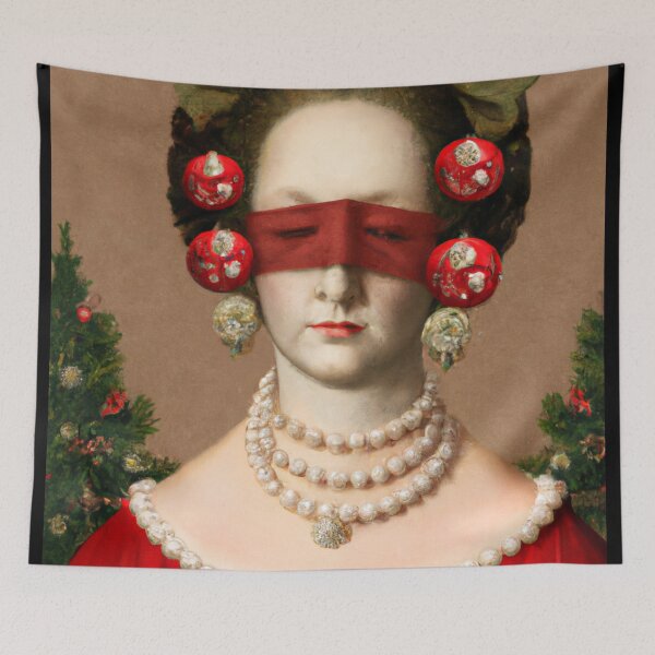 Item preview, Ai Holiday Altered Art Portraits Painting, Ai Christmas Art by Ai designed and sold by RadRococo.