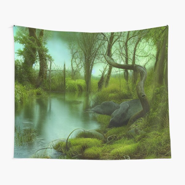 Item preview, Green Landscape with Trees and Lake, Sceney Nature designed and sold by NatureFood.