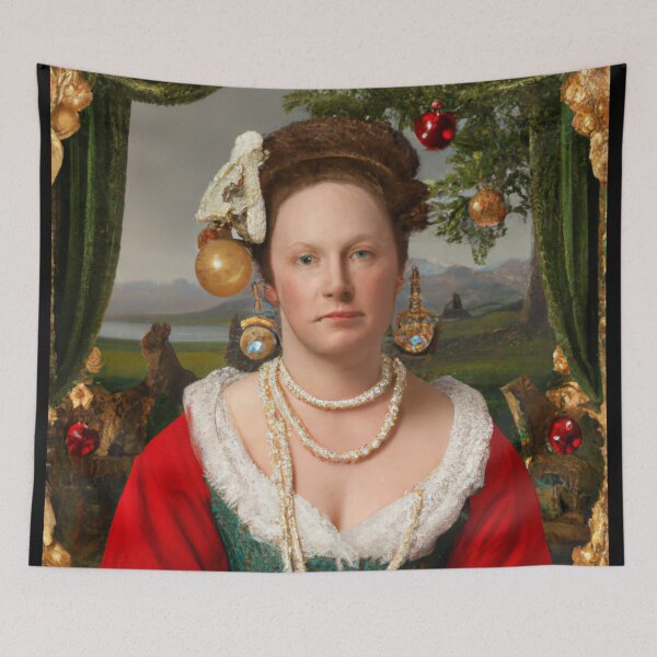 Item preview, Ai Holiday Altered Art Portraits Painting, Ai Christmas Art by Ai designed and sold by RadRococo.