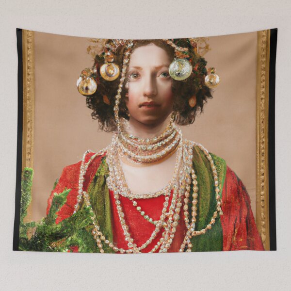 Item preview, Ai Holiday Altered Art Portraits Painting, Ai Christmas Art by Ai designed and sold by RadRococo.