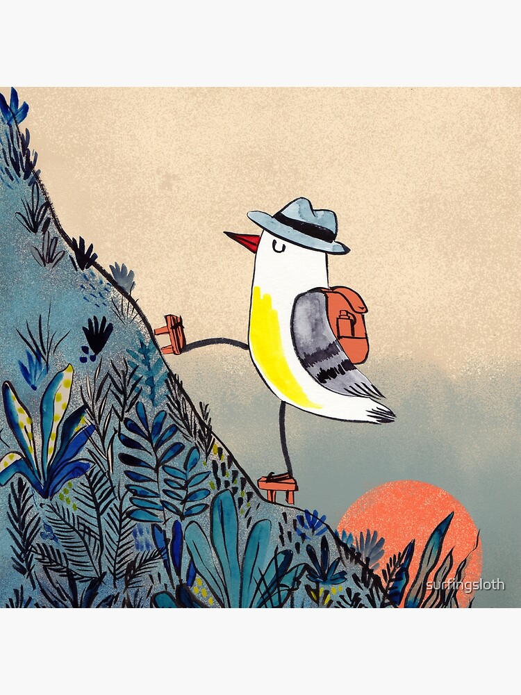 Mountain hiker bird at sunrise by surfingsloth