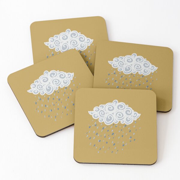 Item preview, swirly raincloud raining cloud yellow clipart designed and sold by strawbsurprise.