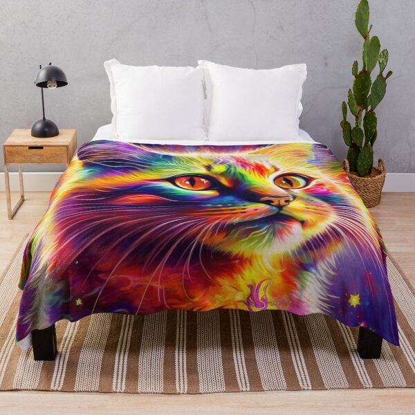 Item preview, psychedelic cat designed and sold by Daramacus.