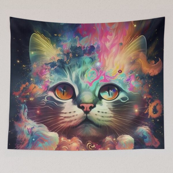 Item preview, psychedelic cat 2 designed and sold by Daramacus.