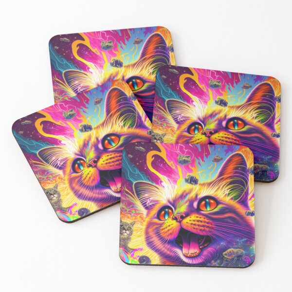 Item preview, psychedelic cat 4 designed and sold by Daramacus.
