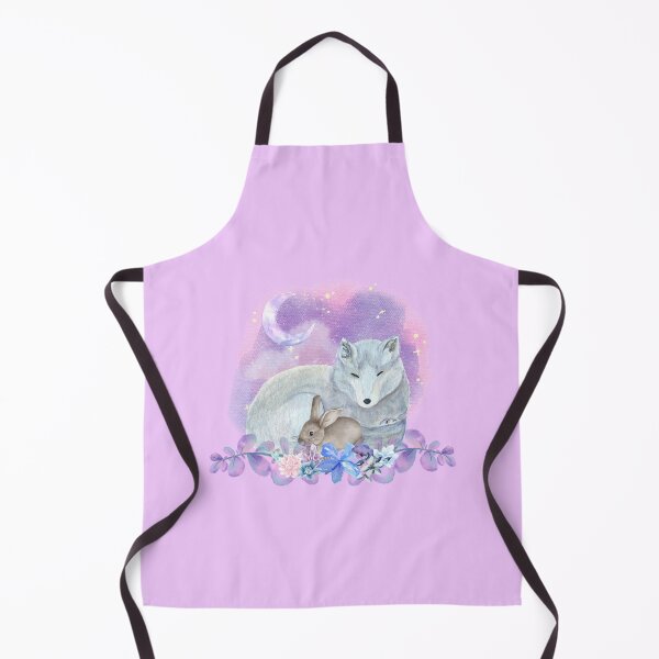 Item preview, Pastel Sleeping White Fox and Rabbit with Pink, Purple, and Blue Flowers designed and sold by SecretMeadow.