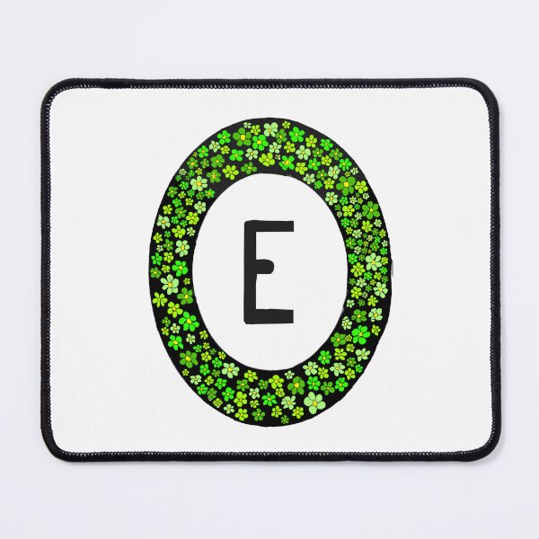 Item preview, Circle flower framed E monogram designed and sold by Words-Artist.