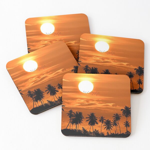 Item preview, Tall Palm trees and beautiful sunset  designed and sold by Durgaa D.