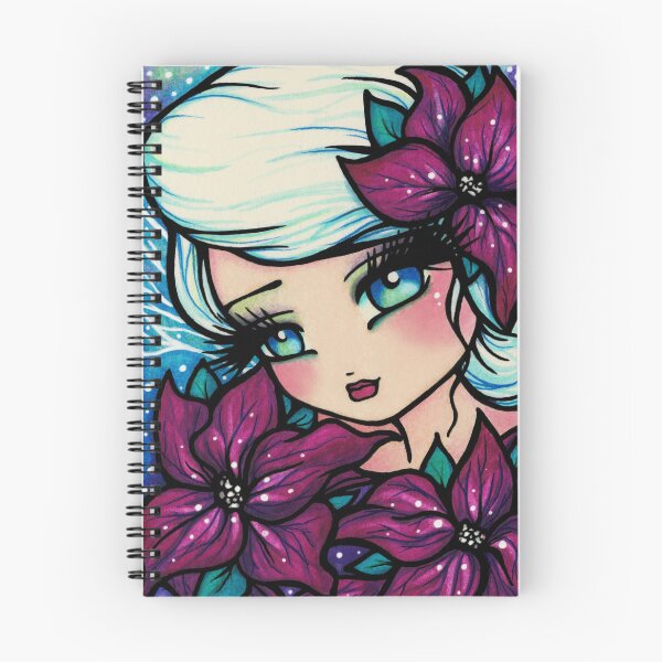 Item preview, Christmas Winter Pixie Poinsettia Flowers Holiday Girl designed and sold by hannahlynnart.