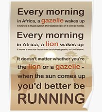 Lion oder Gazelle würden Sie besser volles Zitat ausführen Poster