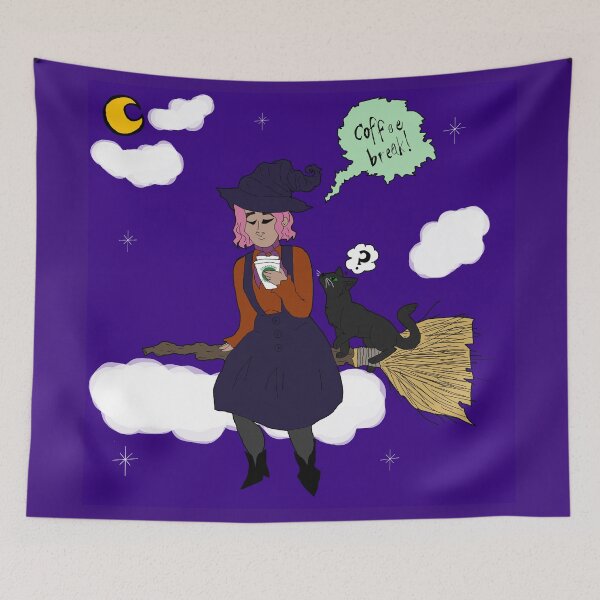 Item preview, Witch Way to Coffee? designed and sold by kristenhinzee.