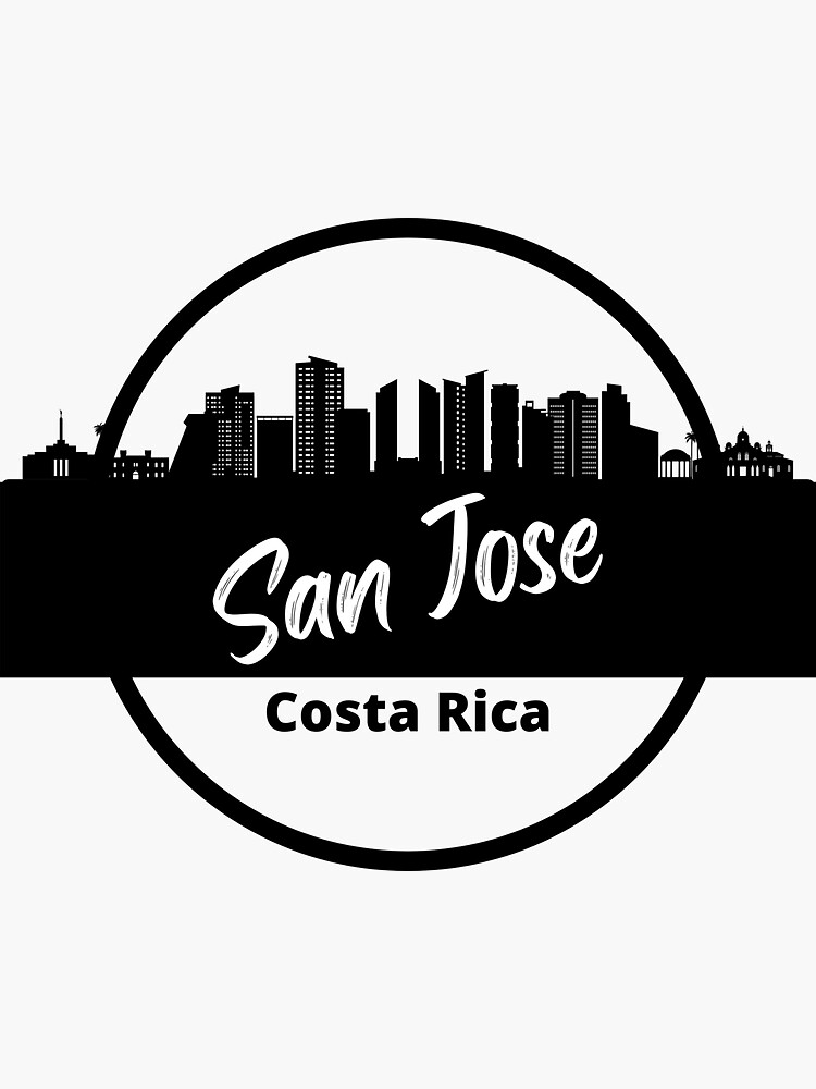 "San Jose Costa Rica Cityscape Skyline Silhouette" Sticker for Sale by