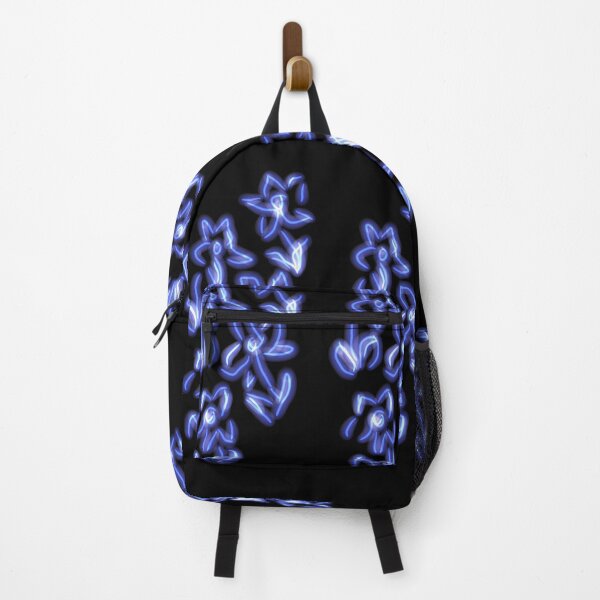 Item preview, Blue neon flower pattern illustration designed and sold by WorldOfWendyArt.
