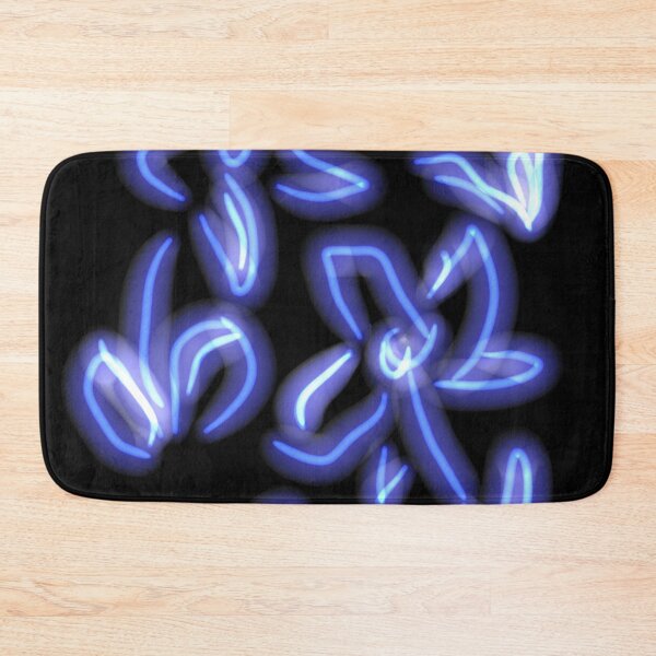 Item preview, Blue neon flower pattern illustration  designed and sold by WorldOfWendyArt.