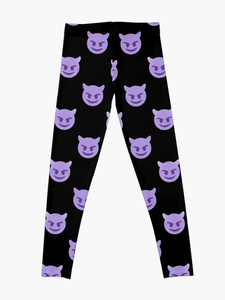 Alternate view of purple devil emoji Leggings