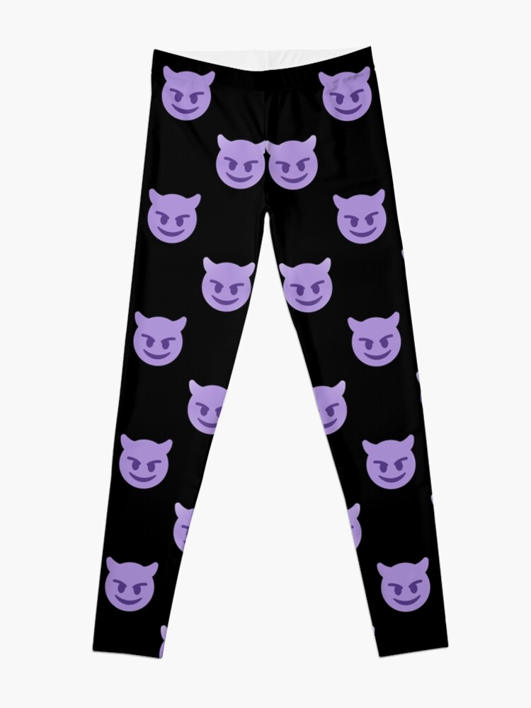 Alternate view of purple devil emoji Leggings
