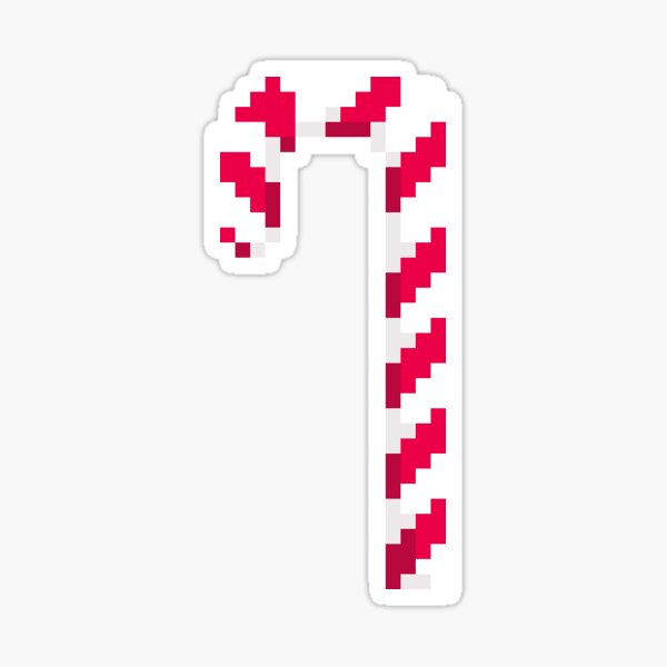 “Candy Cane Pixel Art” Sticker for Sale by nigmatillium | Redbubble