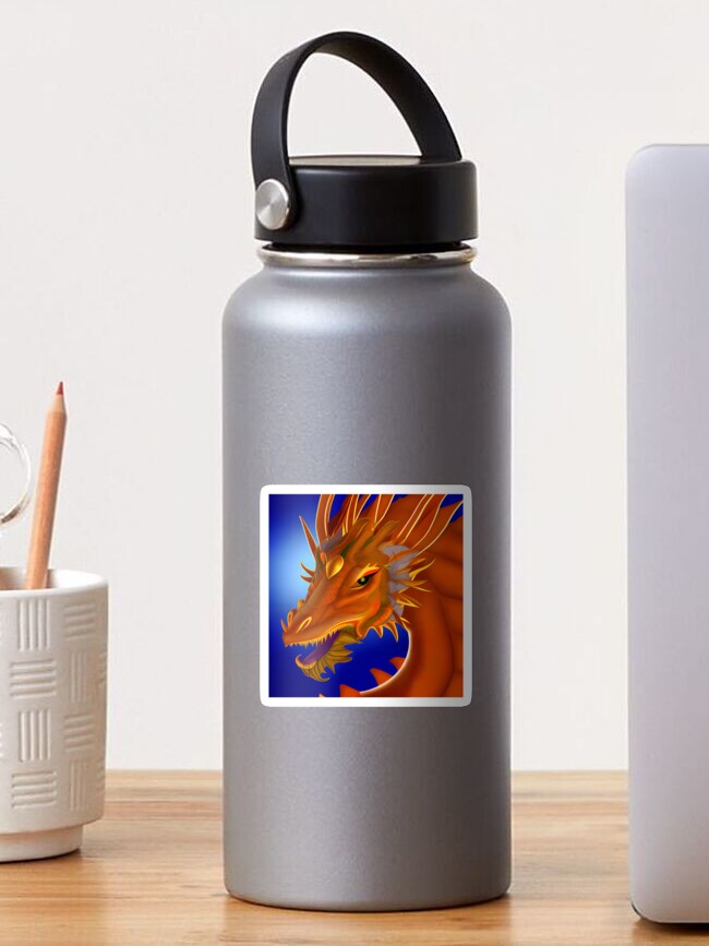 Thumbnail 1 of 3, Sticker, Royal Gold Ancient Dragon designed and sold by dragynrain.