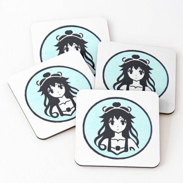 Item preview, Anime Girl in Blue Circle With Black Border (black and white) designed and sold by UncleLanny.