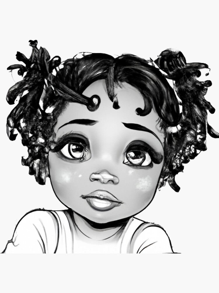 "Cute Baby Girl Line Art" Sticker for Sale by Sapphire597 Redbubble