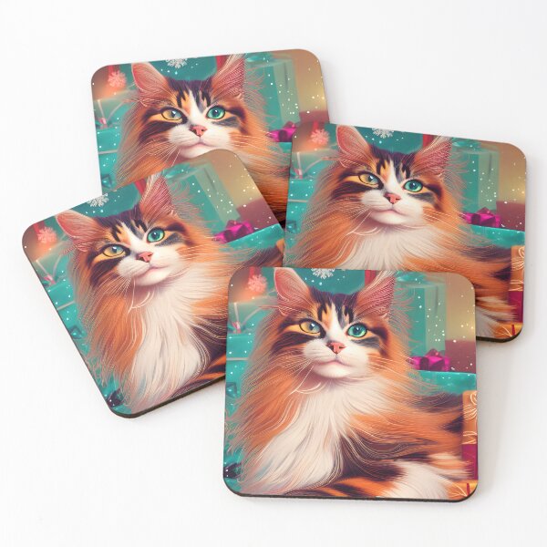 Item preview, Beautiful Christmas Cats - Modern Digital Art designed and sold by Ai-michiart.