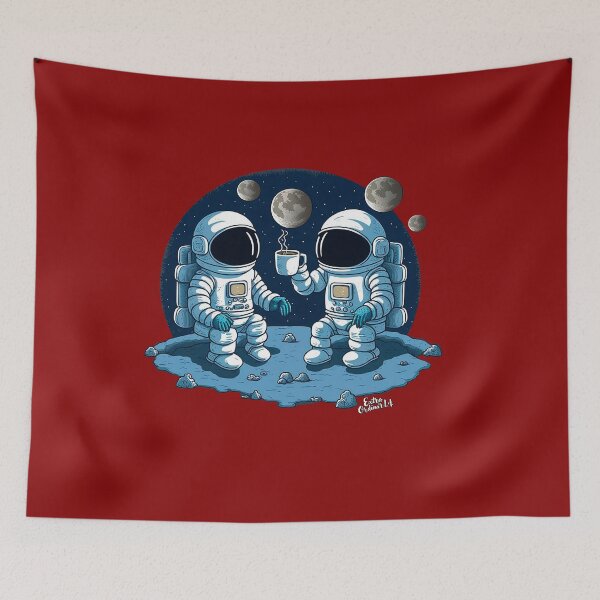 Item preview, Astronauts drinking coffee in space designed and sold by extraordinar-ia.