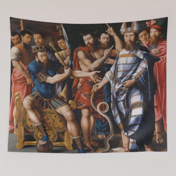Item preview, Moses and Aaron before Pharaoh | Master of the Dinteville Allegory | 1537 Renaissance Biblical Art designed and sold by CJET.