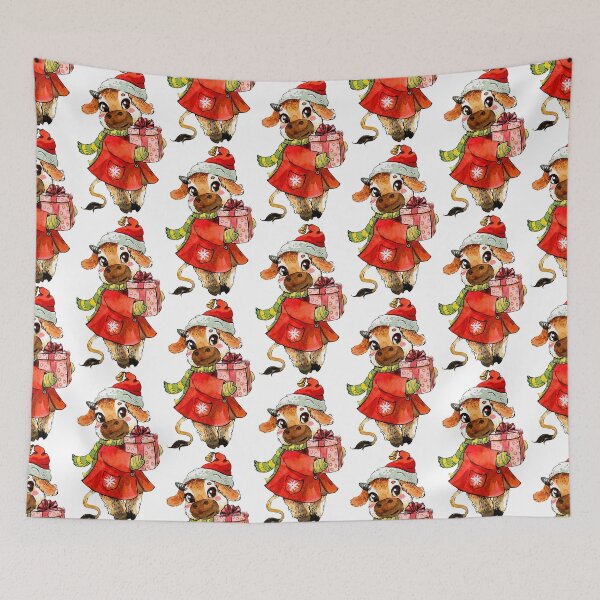 Item preview, Cute Christmas Cow designed and sold by handsoftime2020.