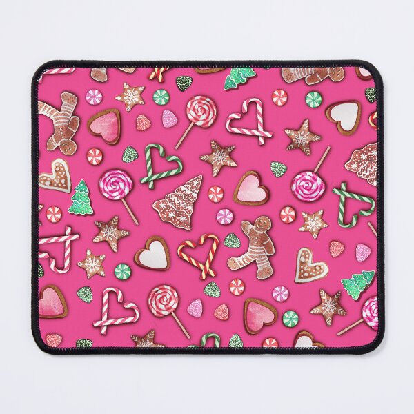 Item preview, Christmas Gingerbread with candy cane hearts and Lollipops, peppermints and gingerbread men designed and sold by MagentaRose.