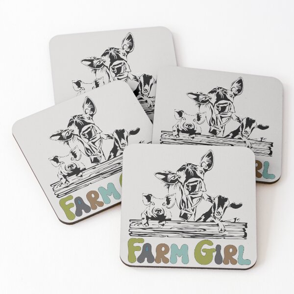 Item preview, Cute Farm Girl With Cow, Pig, And Goat Farm Animals designed and sold by handsoftime2020.