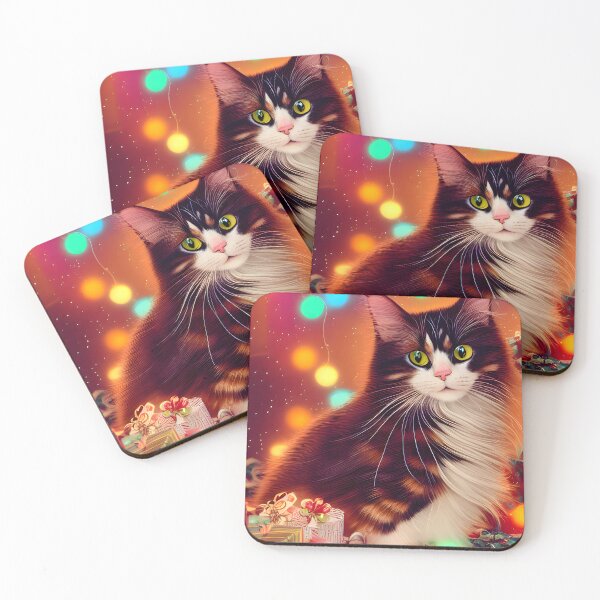 Item preview, Beautiful Christmas Cats - Modern Digital Art designed and sold by Ai-michiart.