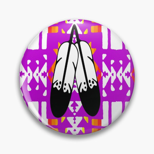 Item preview, Purple / Fire Color / White Double Feather Native Blanket Print designed and sold by JMWCD.