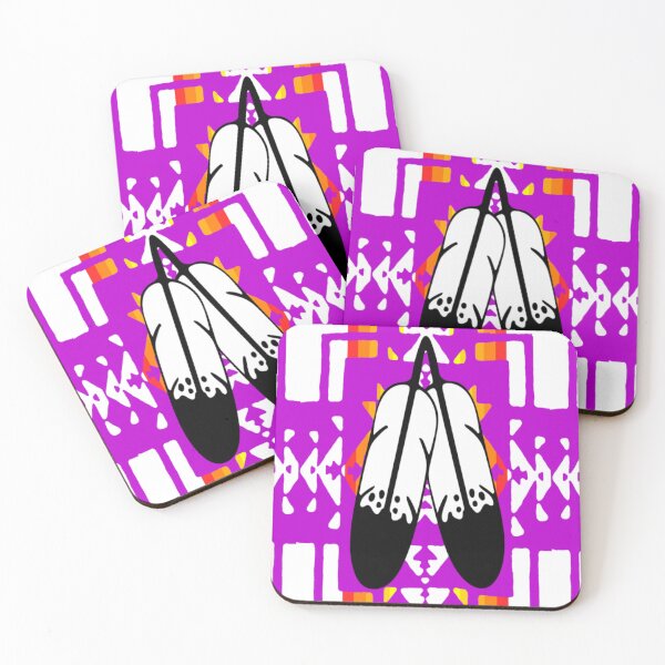 Item preview, Purple / Fire Color / White Double Feather Native Blanket Print designed and sold by JMWCD.