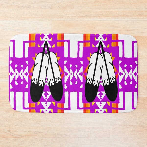 Item preview, Purple / Fire Color / White Double Feather Native Blanket Print designed and sold by JMWCD.