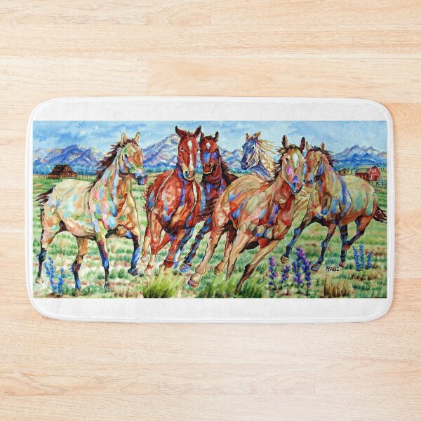 Item preview, Wild Horses Running Painting - Horse Running Wild - Wildflowers designed and sold by Mike Rabe Art.