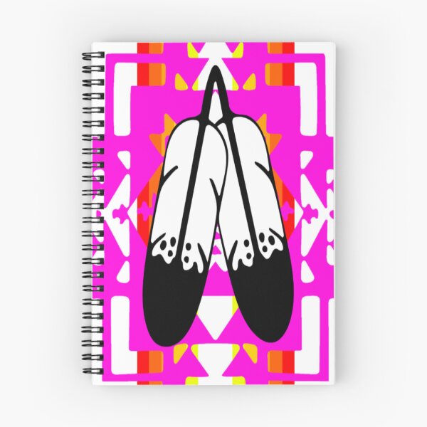 Item preview, Hot Pink / Fire Color / White Double Feather Native Blanket Print designed and sold by JMWCD.