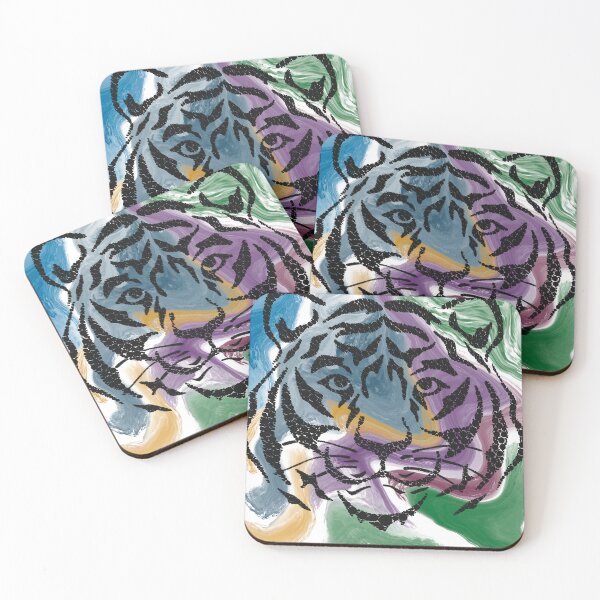 Item preview, Tiger in Blue Abstract designed and sold by mebcreations.